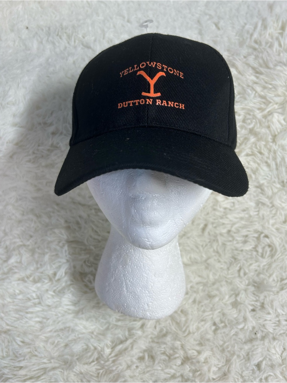 Yellowstone Dutton Ranch Black Baseball Cap with Orange Logo